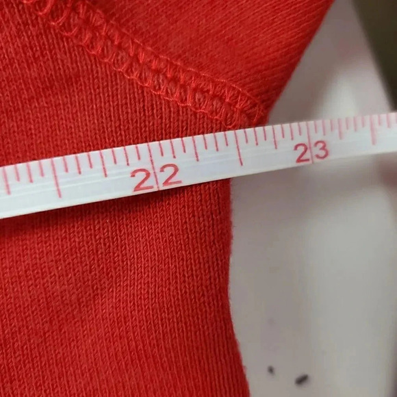 Men's ADIDAS Red‎ Hoodie Sweatshirt SZ S Small Trefoil Logo Baggy Fit Spell Out - Picture 7 of 7